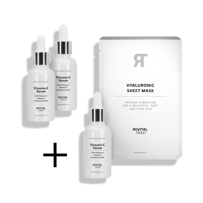 Offer: 3 x 12% Vitamin-C Serum + Hyaluronic Sheet Mask