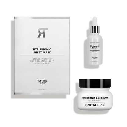 Hyaluronic bundle: Day & Night Cream + Serum + Sheet Masks